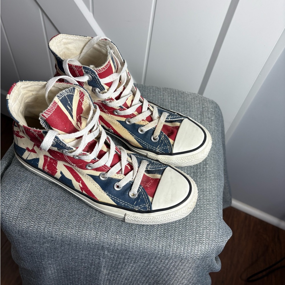 Y2K Converse Chuck Taylor Distressed  Red White Blue Womens Size 8; Men’s Size 6 - Picture 3 of 8